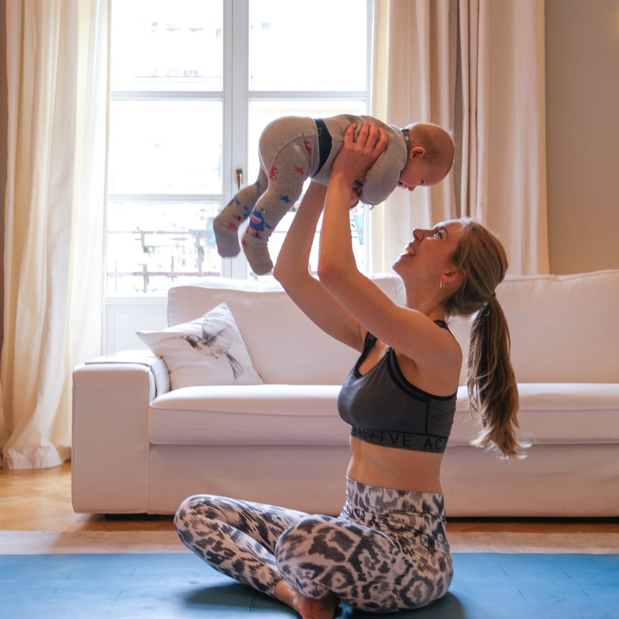 postnatales Training, Leggings mit hohem Bauchbund, schwanger oder nicht schwanger